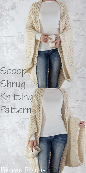 Scoop Shrug Knitting Pattern : Loveliness - Brome Fields