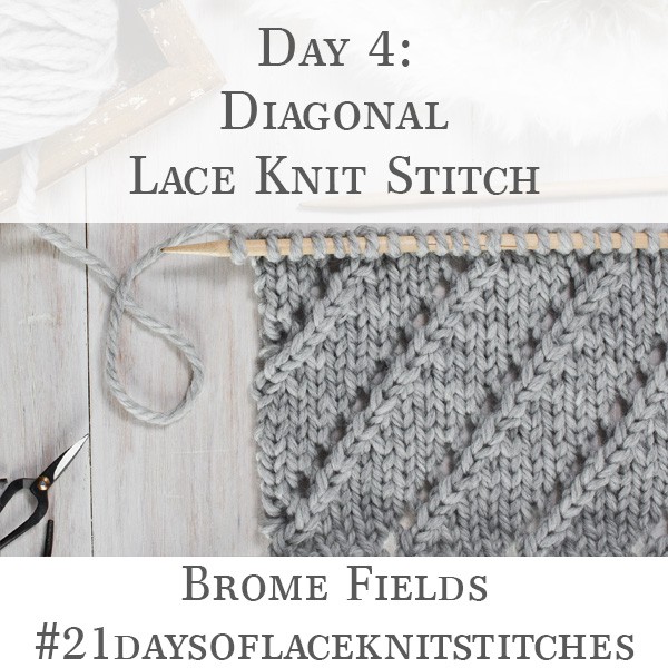 Diagonal Lace Knitting Stitch Pattern : Brome Fields
