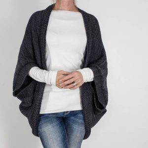 Loose batwing woolen knit shrug 