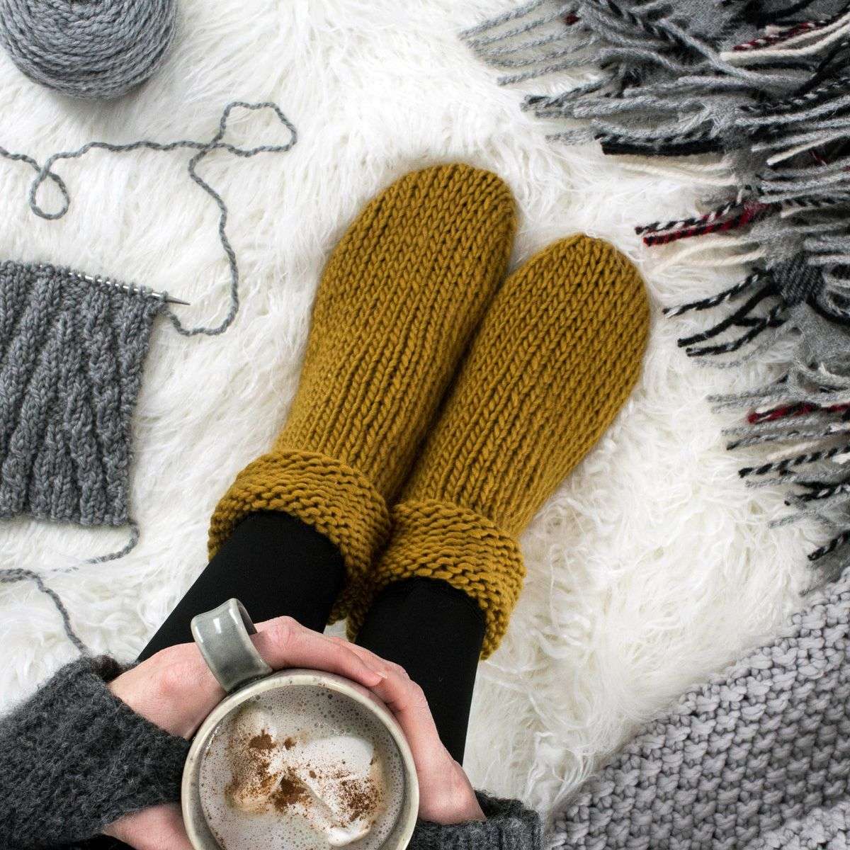 Cozy Cabin Tube Sock Knitting Pattern : Brome Fields