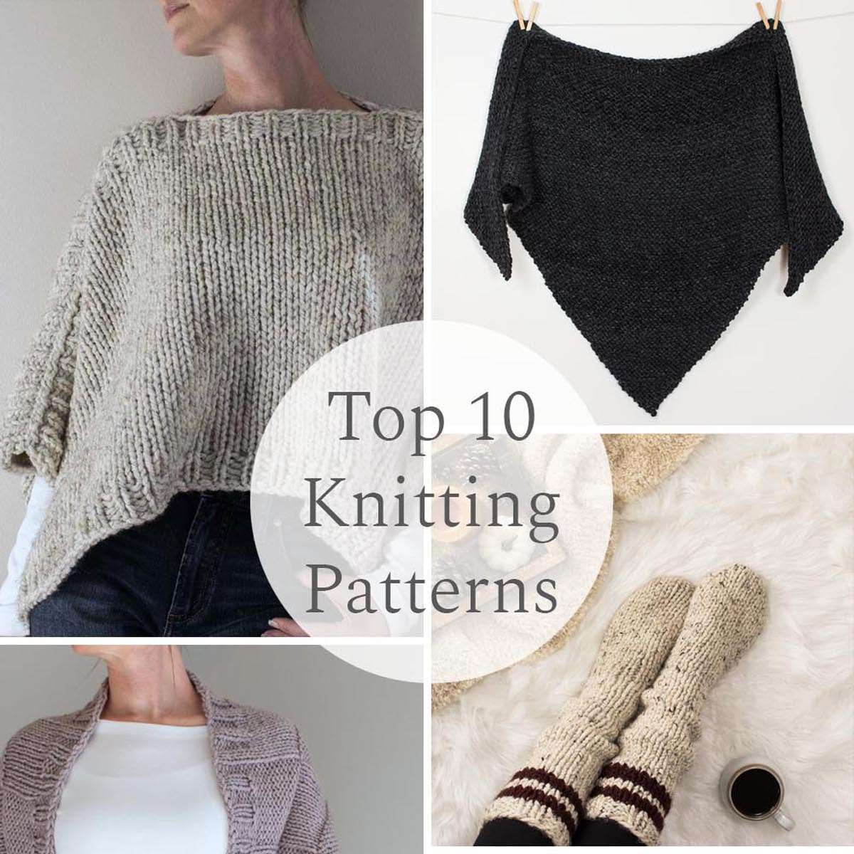 Chunky Poncho Sweater Knitting Pattern