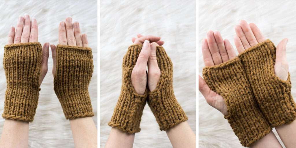 Beginner Fingerless Glove Knitting Pattern : Brome Fields