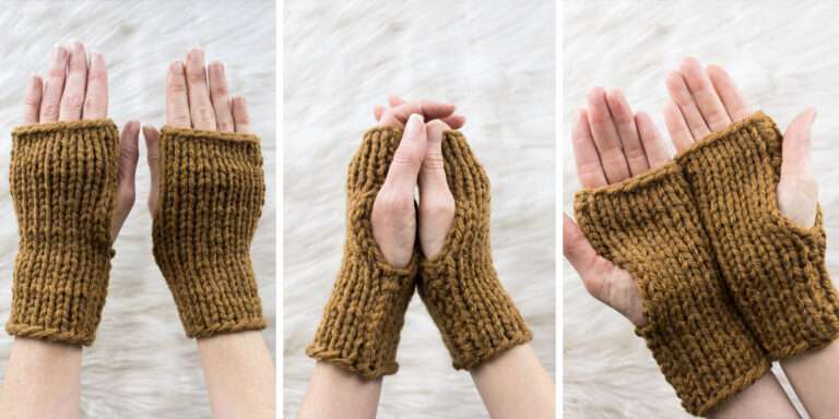 Absolute Beginner Fingerless Glove Knitting Pattern Grab It Here 