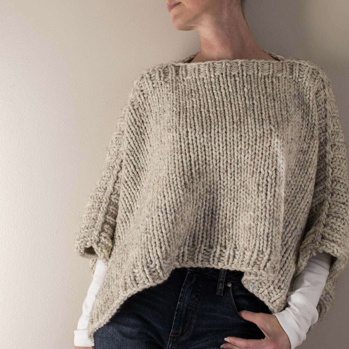 Knitted poncho pattern
