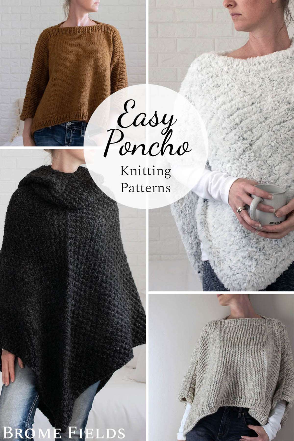 Pattern Poncho Chunky Knit Poncho Pattern beginner Pattern-download Pdf  Pattern Knitting Patterns for Ponchos bulky Poncho 