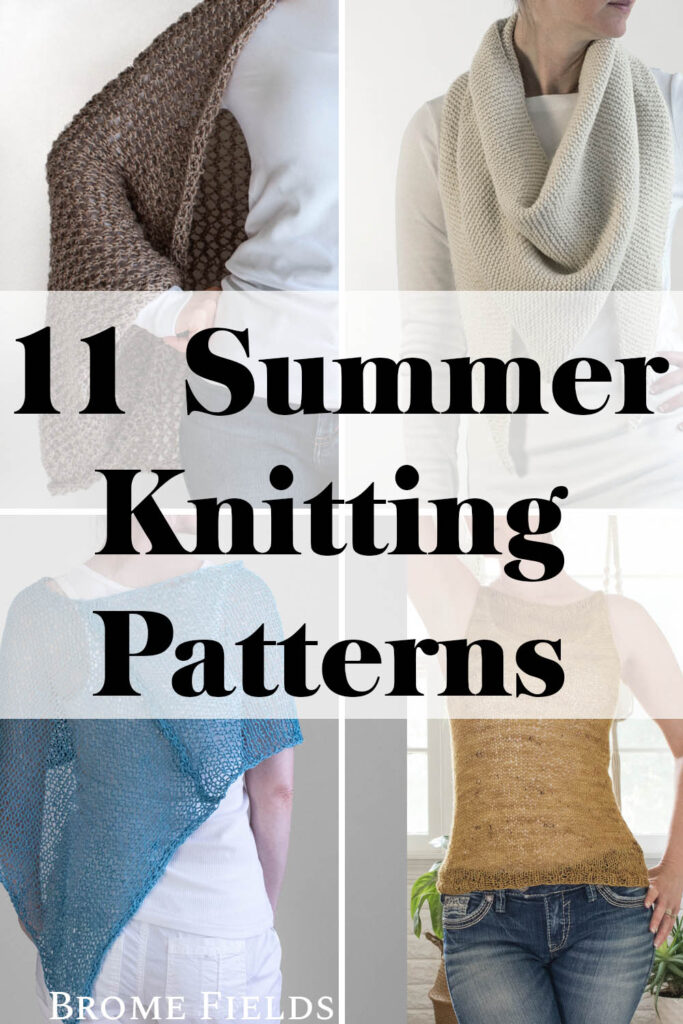 multiple pics of different summer knitting patterns