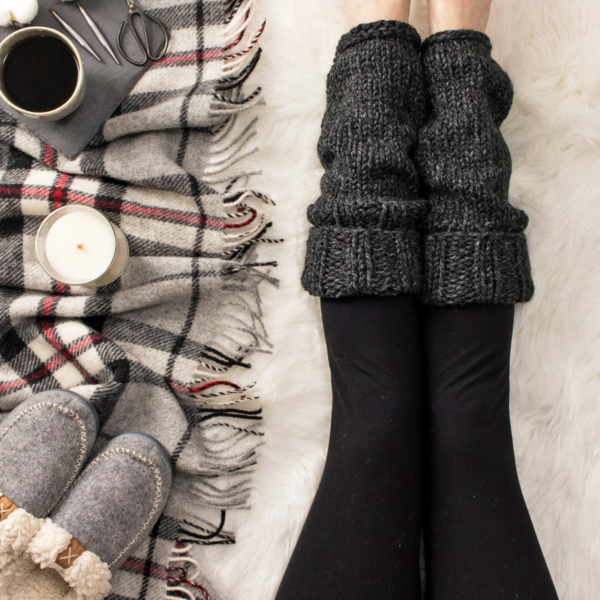 IKemiter Winter Warm Leg Cover Thick Socks Home Pants Thick Woolen Warm Leg  Warmer 