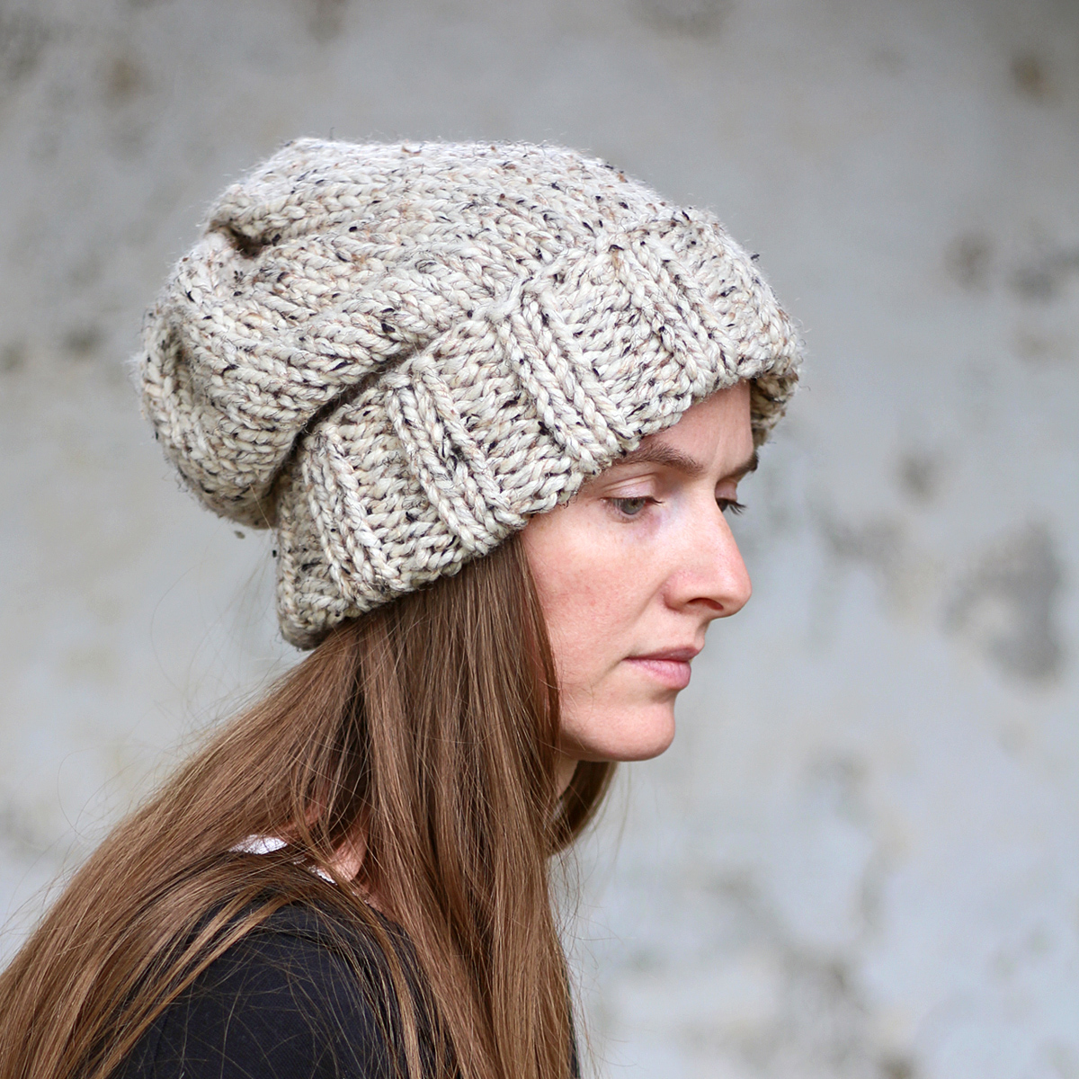 Slouchy Knit Hat on a model