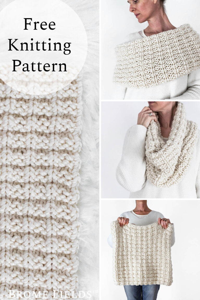 Oversized Cowl Knitting Pattern: Brome Fields