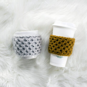 coffee cup cozy displayed on a mug